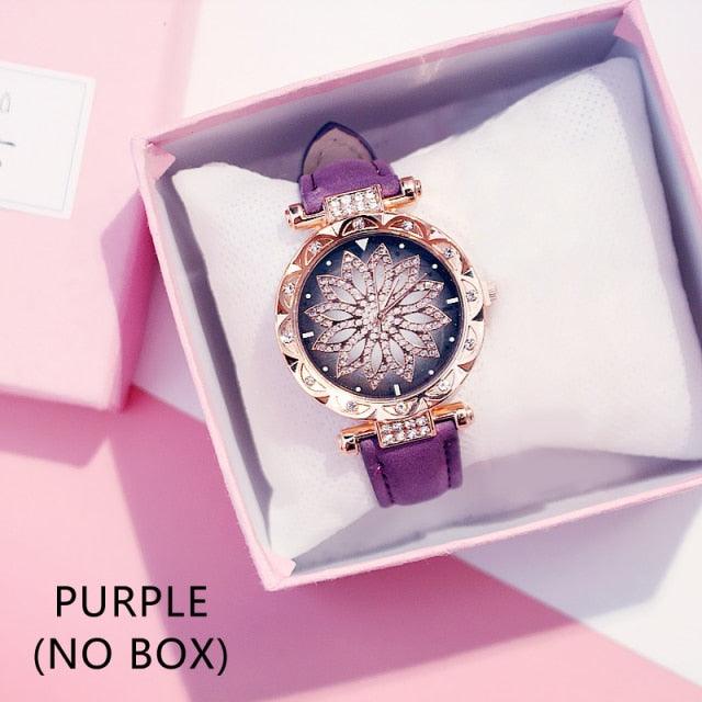Montre Femme Étoile du Ciel Élégante avec Rhinestones