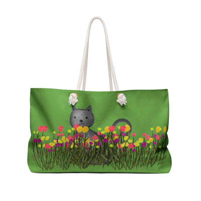 Sac de week-end Chat dans les fleurs sauvages