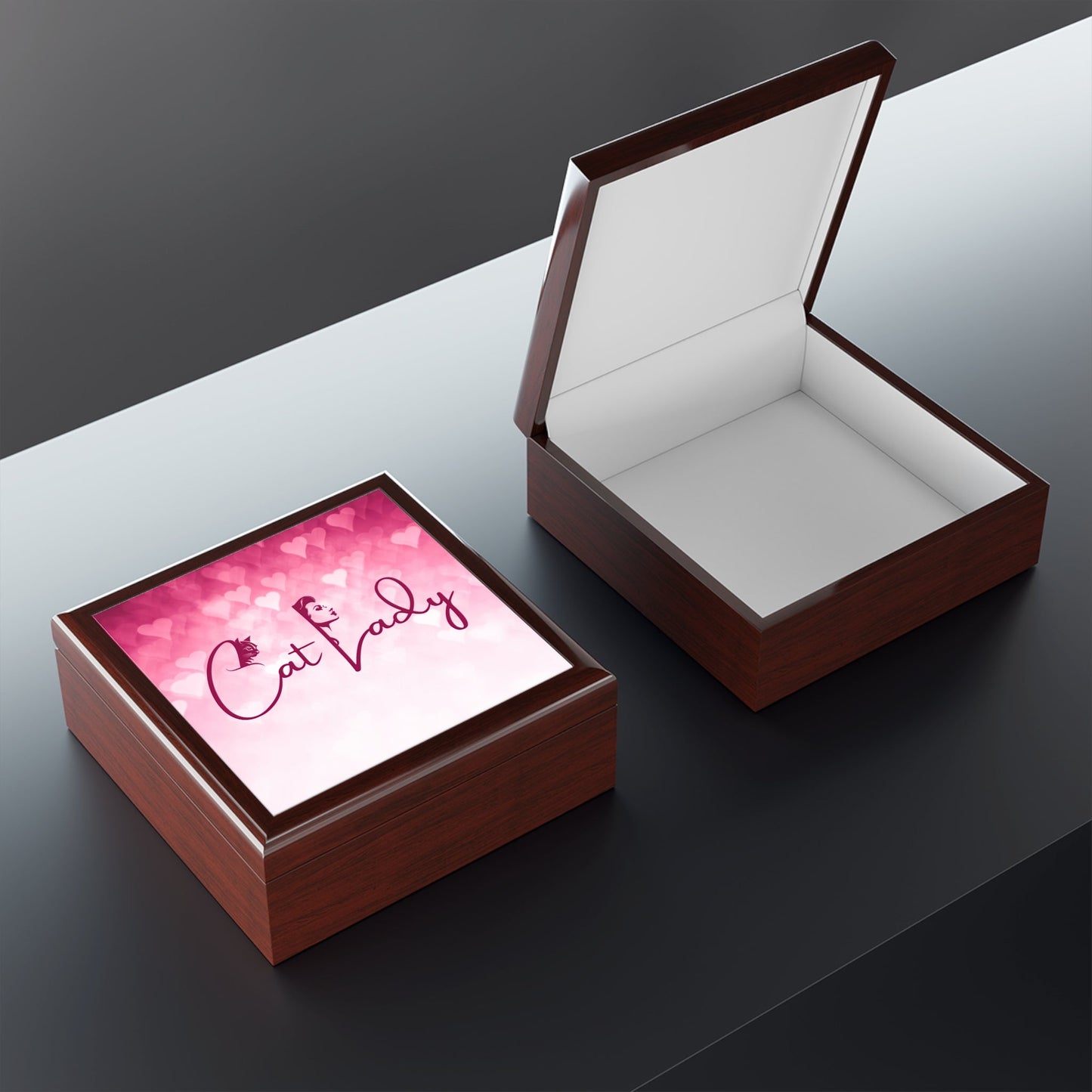 Caja de Joyería Corazones de Gato - Un Regalo Encantador para Amantes de los Gatos