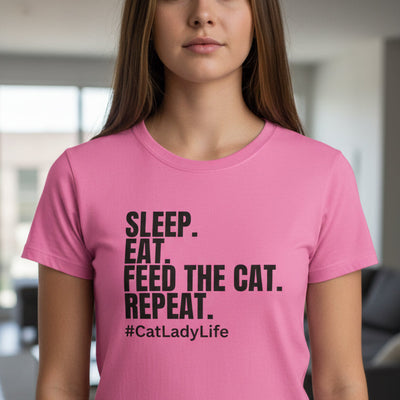 Camiseta Softstyle para Mujeres Cat Lady Life