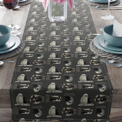 Whimsical Cat Halloween Table Runner for Spooky Celebrations - Korvel
