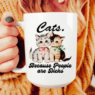 Cats. Because People are Difficult 15 oz Mug