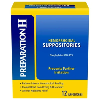 Suppositoires Preparation H - 12 Comptes