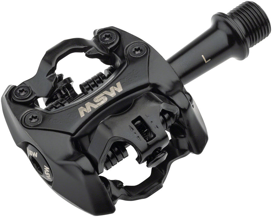 Pedales Clipless MSW Flash II de Doble Cara - Aluminio 9/16" Negro
