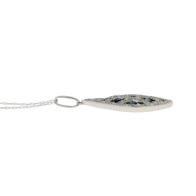 .58ct Colgante de Zafiro y Diamante en Oro Blanco de 14KT