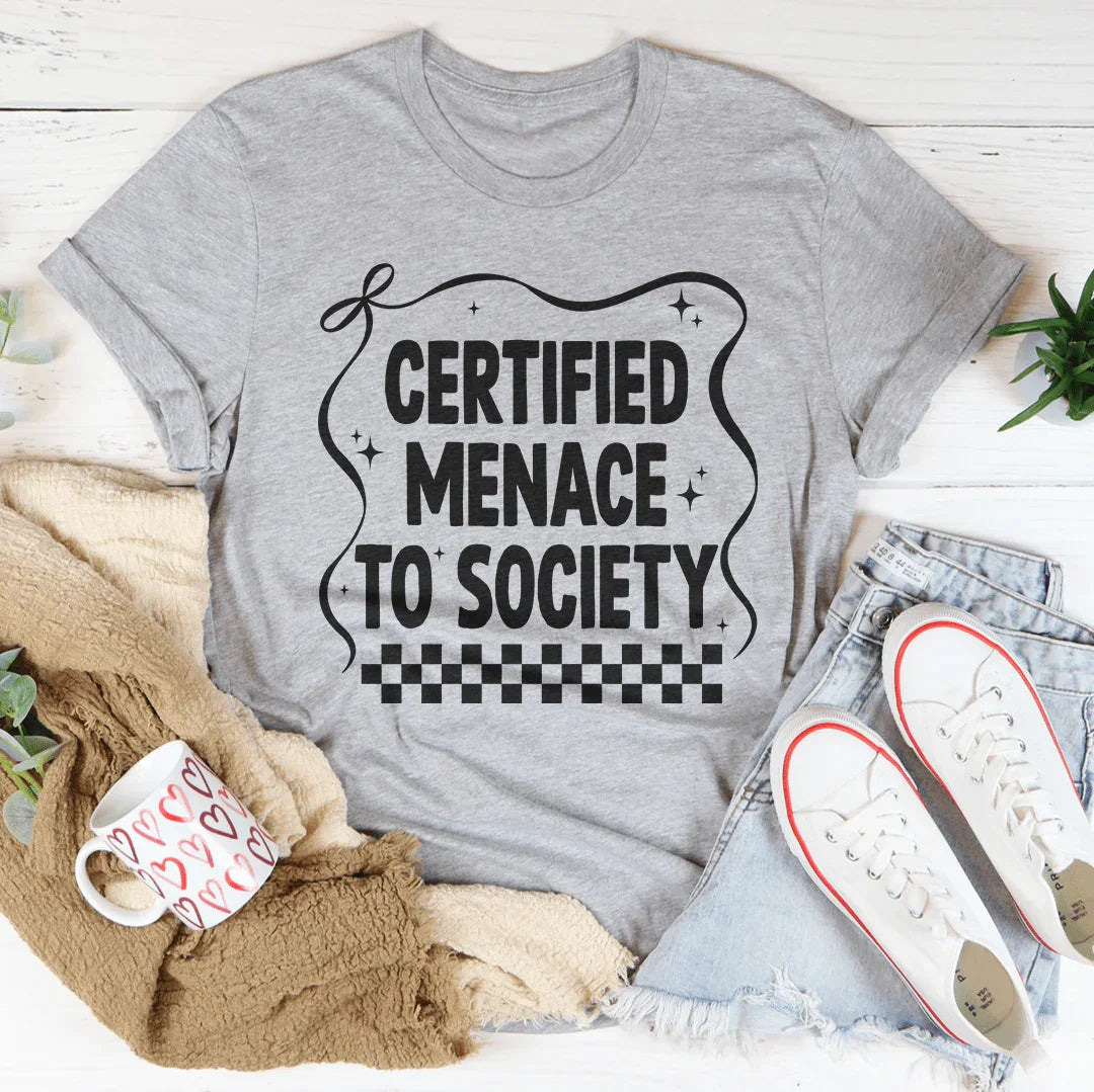 T-shirt Certifié Menace Pour la Société