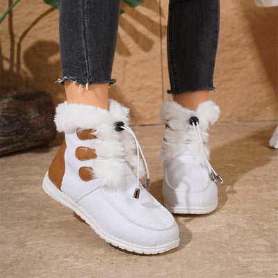 Botas de Invierno Versátiles con Punta Redonda para Mujeres