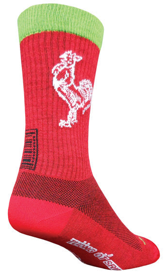 Calcetines Crew de Acrílico Sockguy Sriracha - Rojo/Verde
