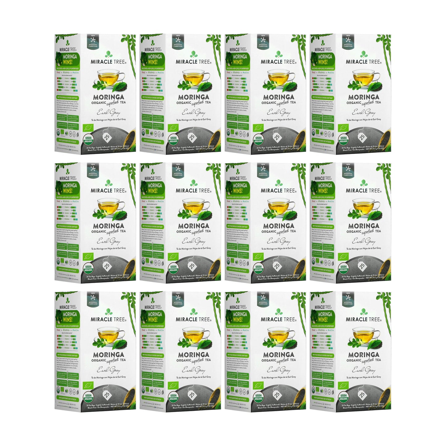 Organic Moringa Earl Grey Tea - 25 Wrapped Bags