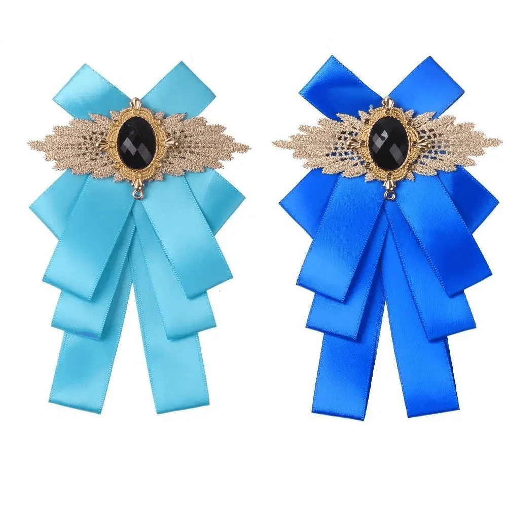 Charming Butterfly Ladies Bowtie with Rhinestone Brooch