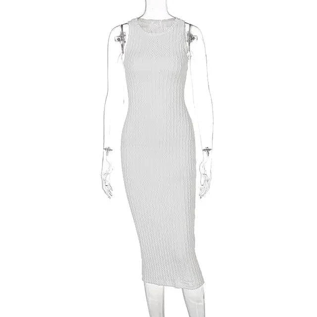 Robe débardeur en tricot chic