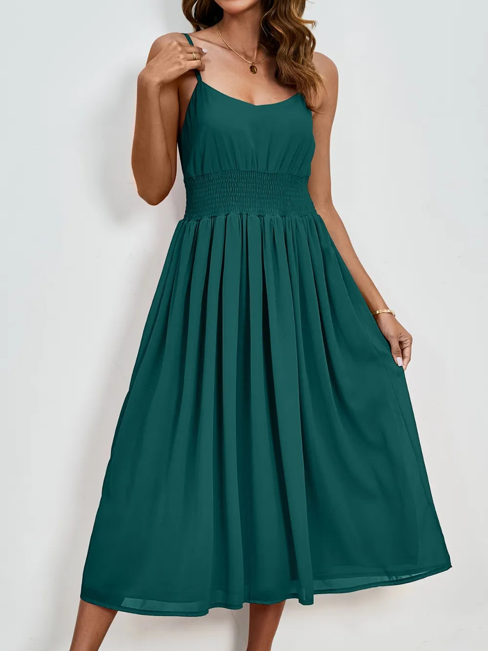 Chiffon dress V-neck strapless long dress for wedding guests - Korvel