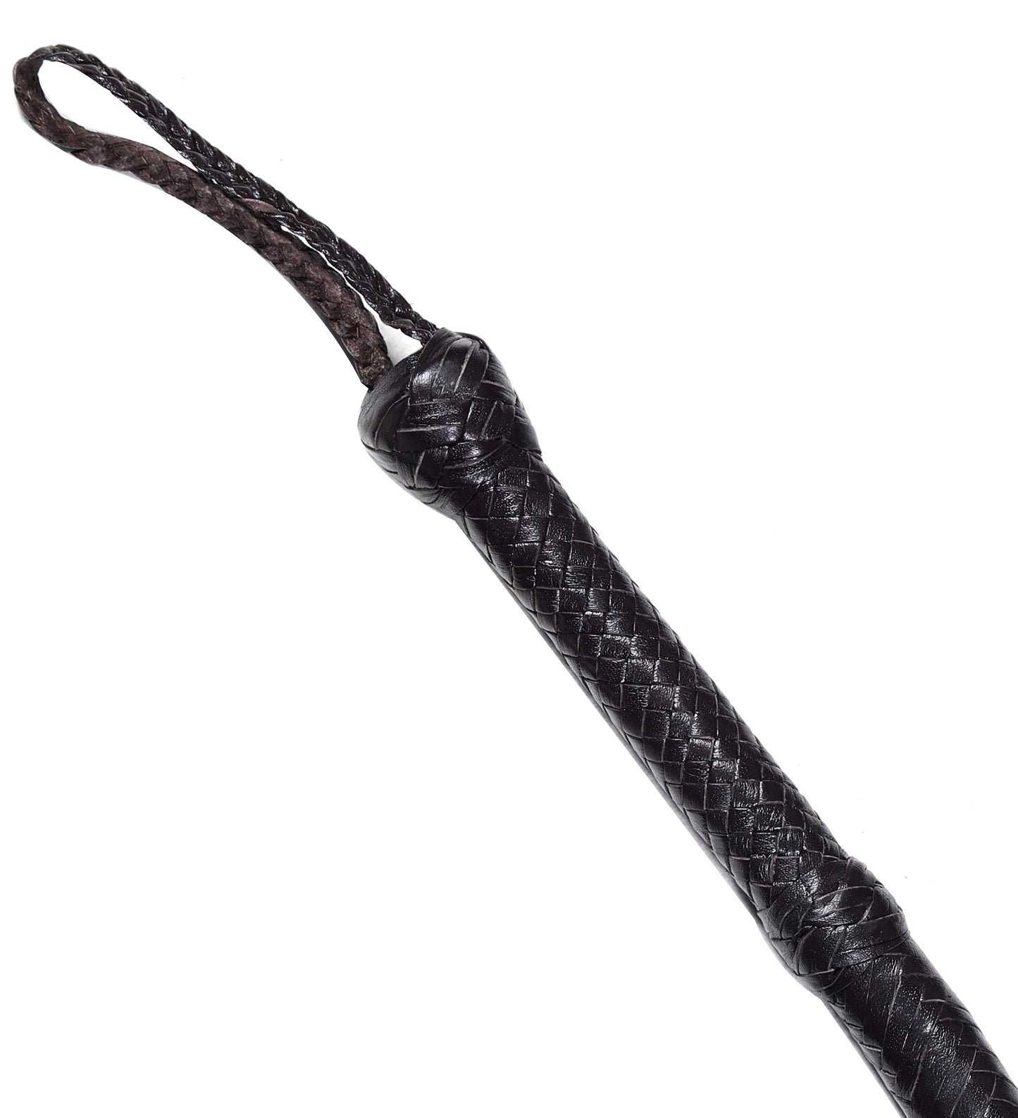 Premium Choco Black Leather Bull Whip – Handcrafted by KBS Knives Store (4ft–16ft) - Korvel