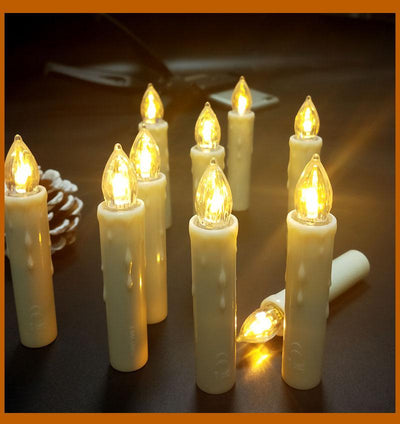 Warm White LED Flameless Taper Candles with Remote