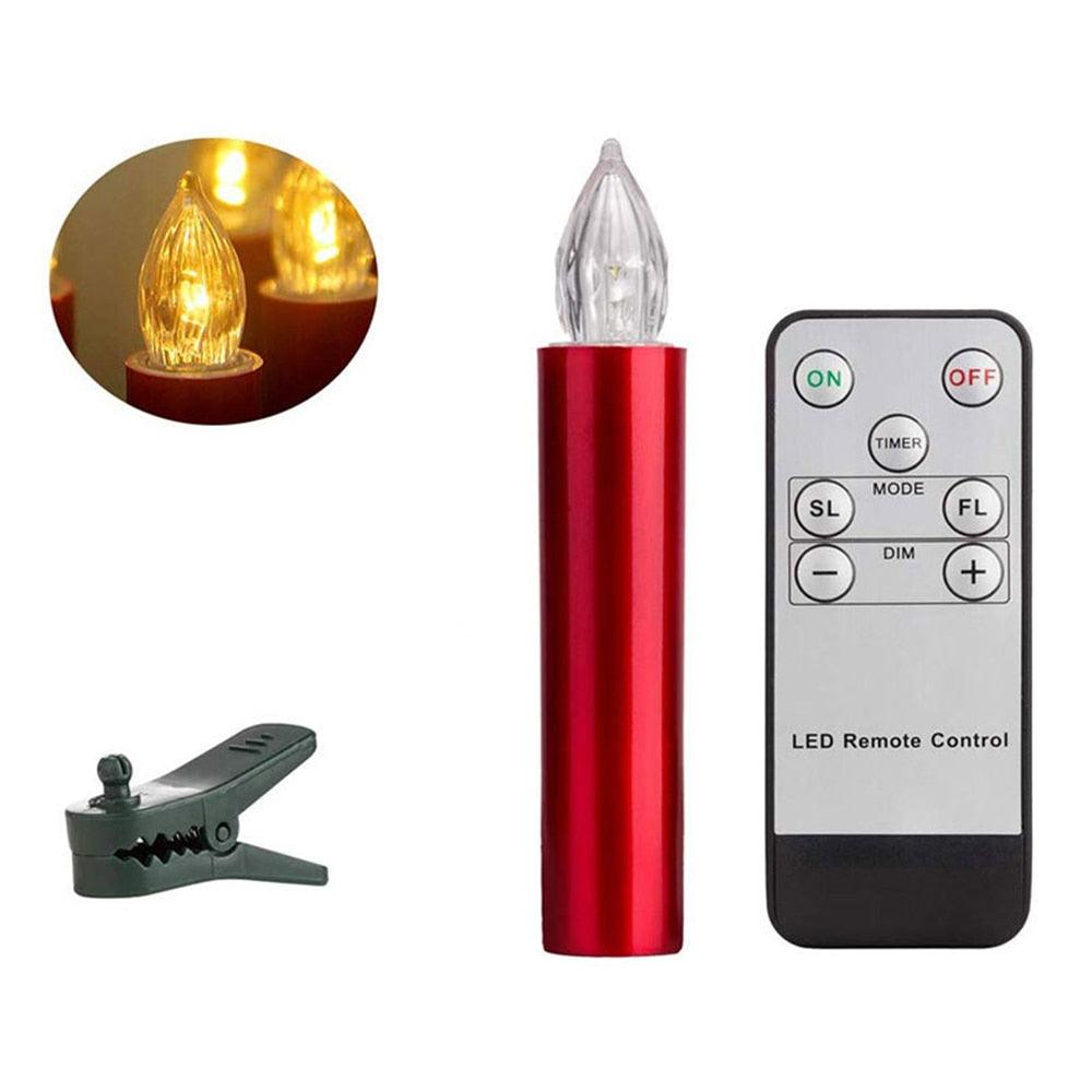 Velas de Taper Sin Llama Color Marfil con Temporizador a Control Remoto