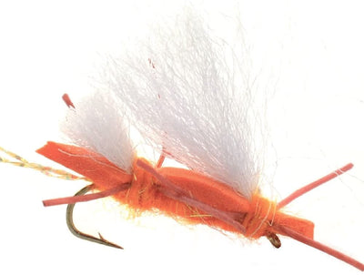 Chubby Chernobyl Ant - Orange Foam Grasshopper Flies (Pack of 6, Size 10) - Korvel