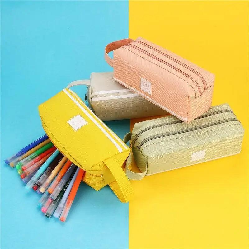 Trousse à crayons classique colorée grande capacité pour étudiants