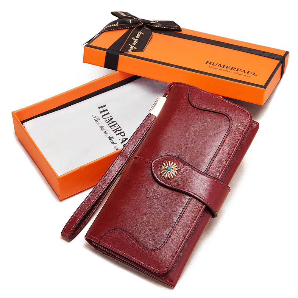 Clutch Bag RFID Anti-Magnetic Anti-Theft Brush Ladies Long Wallet Mobile Phone Bag Leather Wallet Coin Pocket - Korvel