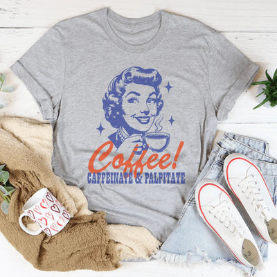 Camiseta de café con cafeína y palpitaciones