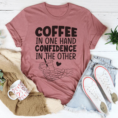 T-shirt Confiance Dans Une Main Café Dans L'Autre