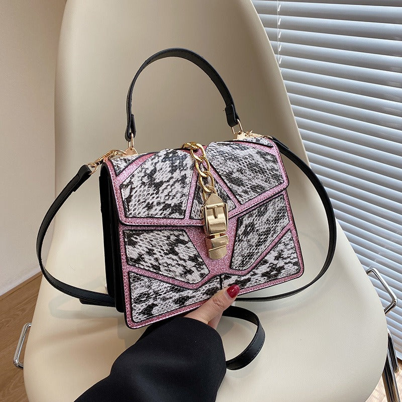 Color blocking hand-held small square bag, versatile for women, single shoulder - Korvel
