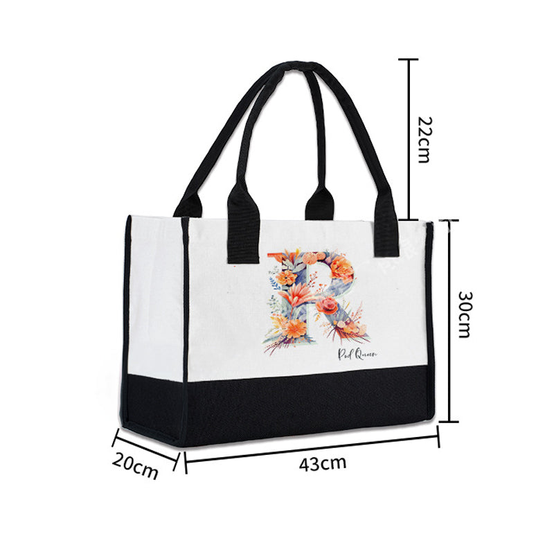 Colorblock handbag custom made to order 380g linen cotton - Korvel