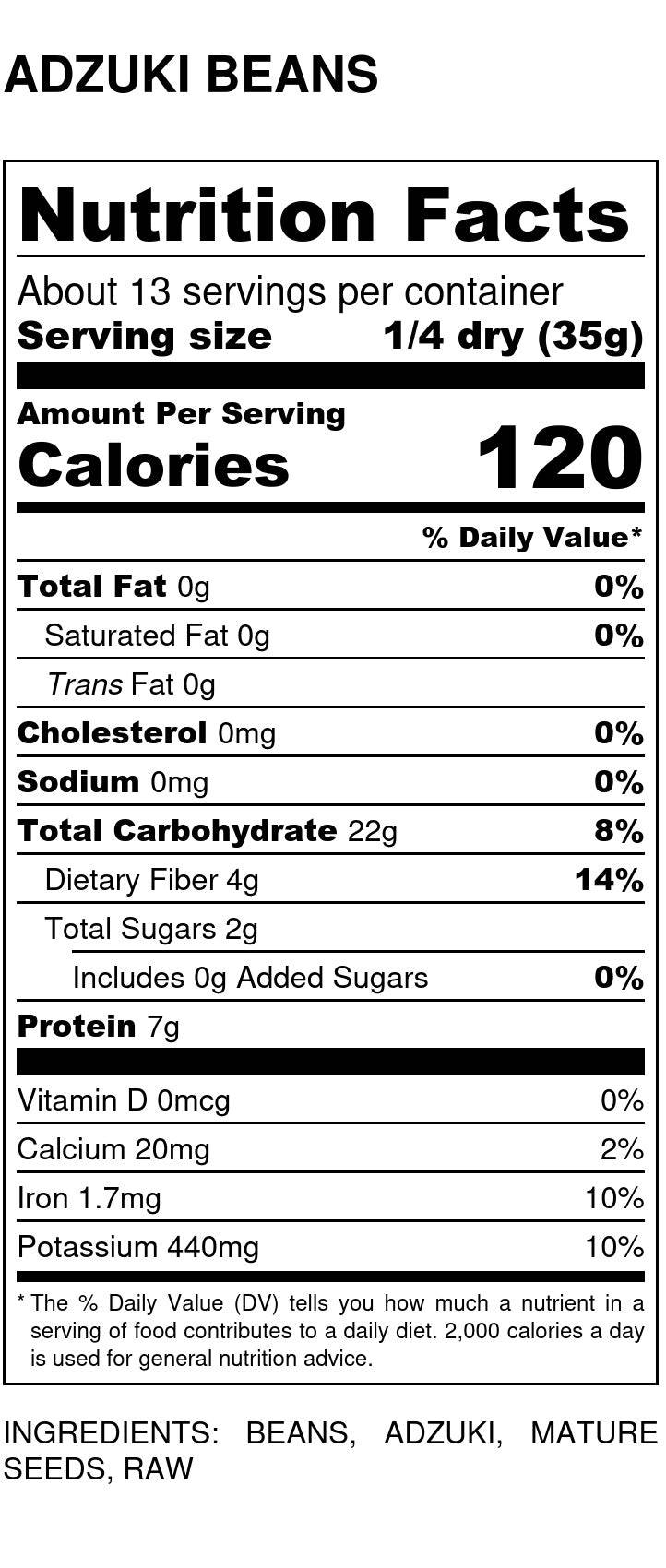 Haricots Adzuki Biologiques - 5 lb