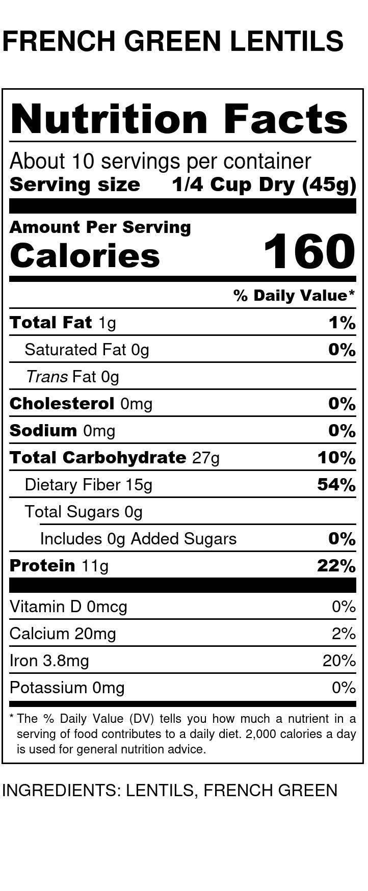 Organic French Lentils - Premium Quality