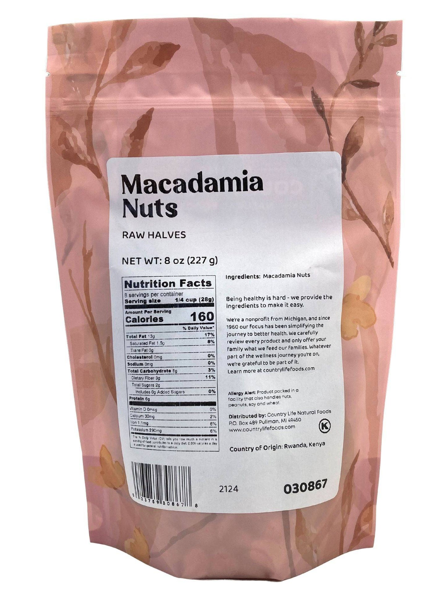 Mitades de nuez de macadamia premium