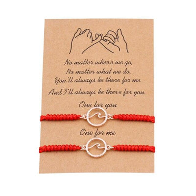 Couple Magnets Bracelets with Ocean Waves Charm