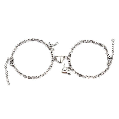 Couples Heart Shaped Magnetic Attraction Bracelet