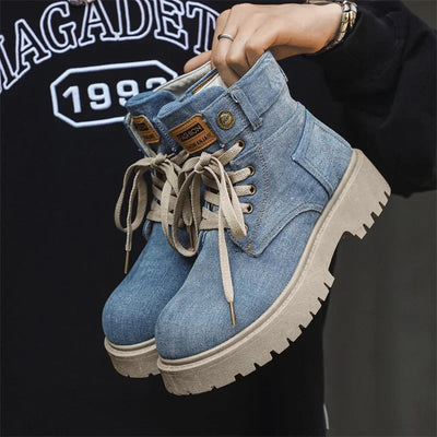Botas de vaquero retro de alta calidad para hombre con suela gruesa