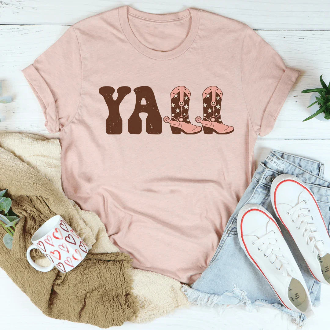 Camiseta con botas de vaquero