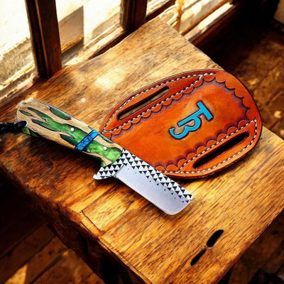 Premium Custom Bull Cutter Knife – 7.25" Rasp Tool Steel Blade - Korvel