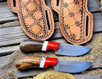 Rugged Ranch Cowboy Knife with Old Rasp Steel Blade & Elegant Rosewood Handle - Korvel