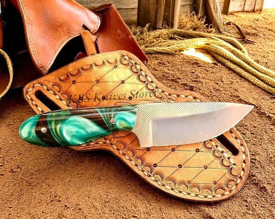 Rugged Ranch Cowboy Knife - Custom D2 Steel Blade with Epoxy Grip - Korvel