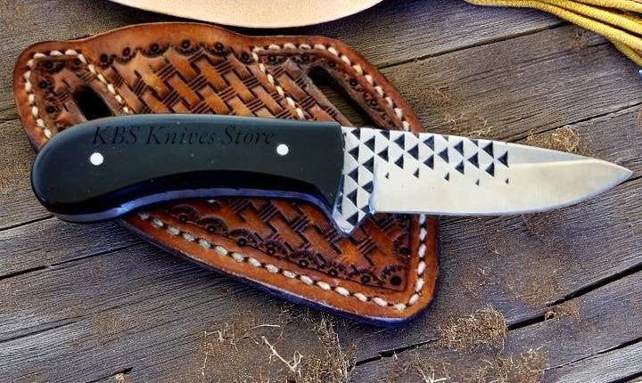 Authentic Western Cowboy Belt Knife – Crafted from Rasp Steel & Buffalo Horn - Korvel