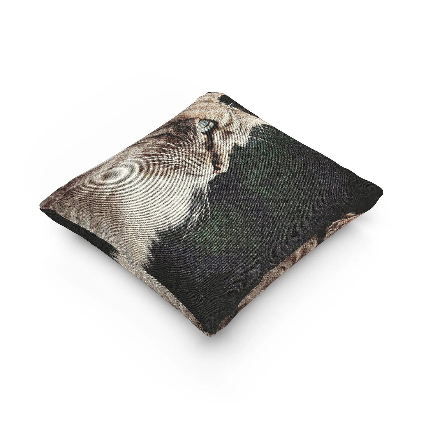 Coussin tissé Cozy Cat - Accent décoratif pour les amoureux des chats