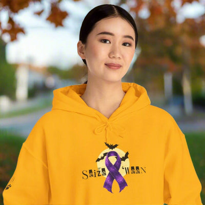 Sudadera Morada con Cinta de Halloween Acogedora