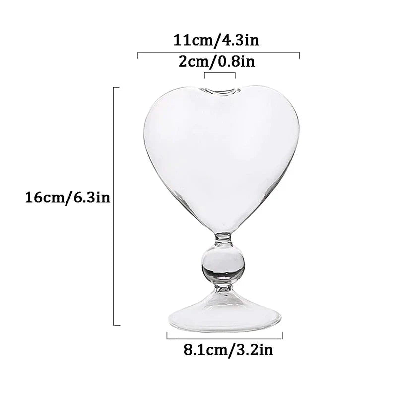 Vasos de cóctel en forma de corazón - Set de 4