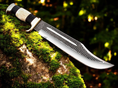 Crocodile Dundee Inspired Bowie Knife – 16" D2 Steel with Premium Leather Sheath - Korvel