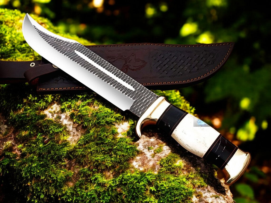 Crocodile Dundee Inspired Bowie Knife – 16" D2 Steel with Premium Leather Sheath - Korvel