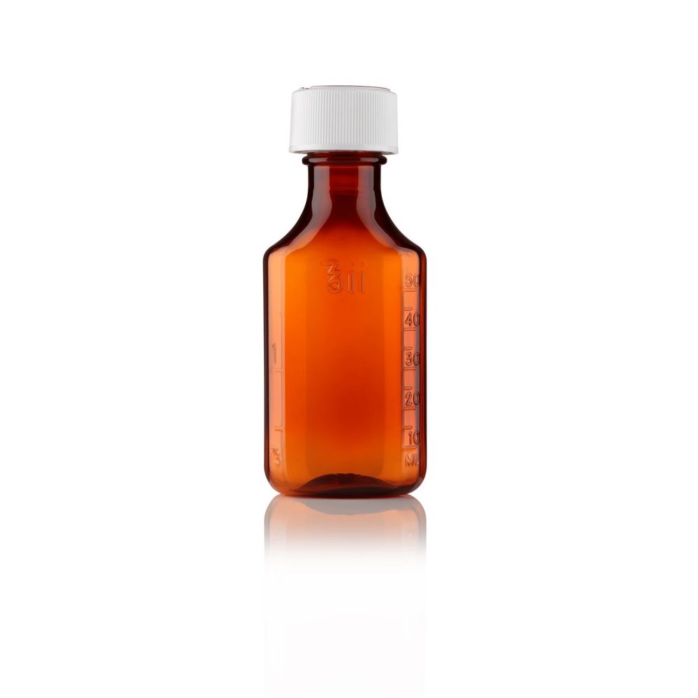 Botellas de Dispensación de Líquidos Ámbar Ovaladas Centor - 2 oz, Caja de 180