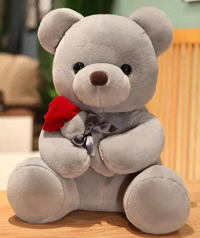 Mandotos Cuddly Rose Teddy Pillow - Plush Bear with Rose Detail