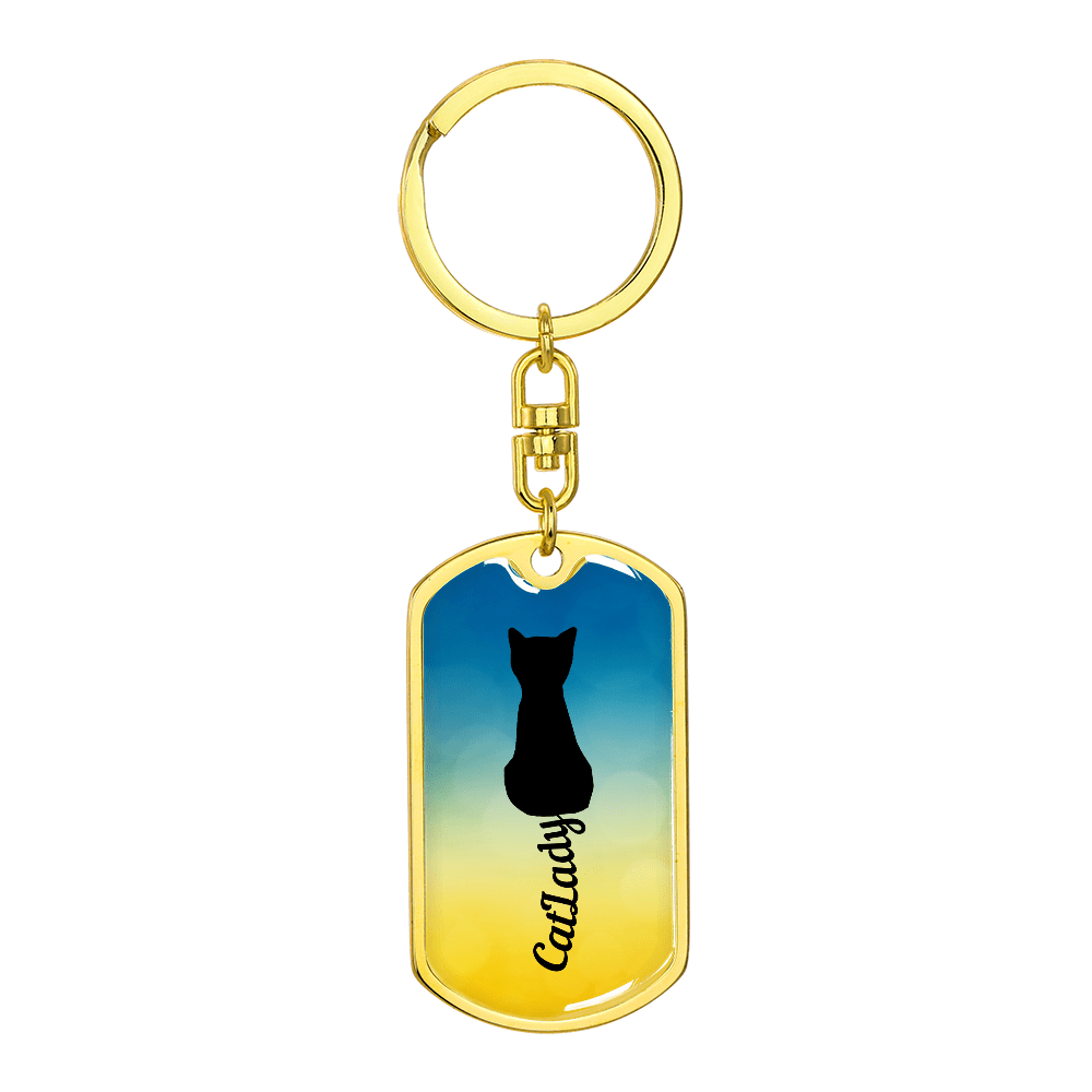 Llavero de Gato con Cola Cursiva