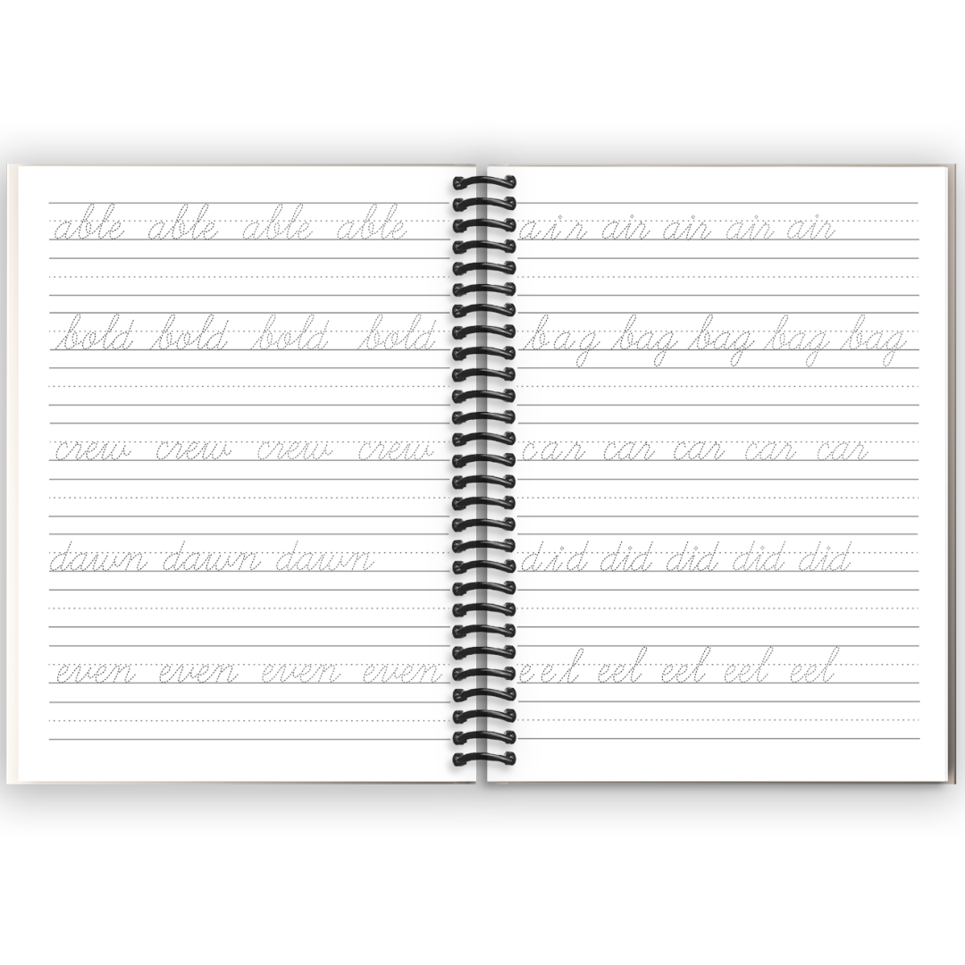 Cahier d'écriture cursive pour adolescents (reliure spirale)