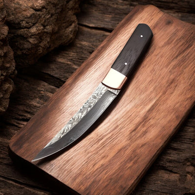 Premium Custom Hunting Knife – 10" Damascus Steel with Wenge Handle - Korvel