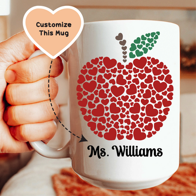 Custom Apple Teacher Mug - Personalized Gift for Educators
