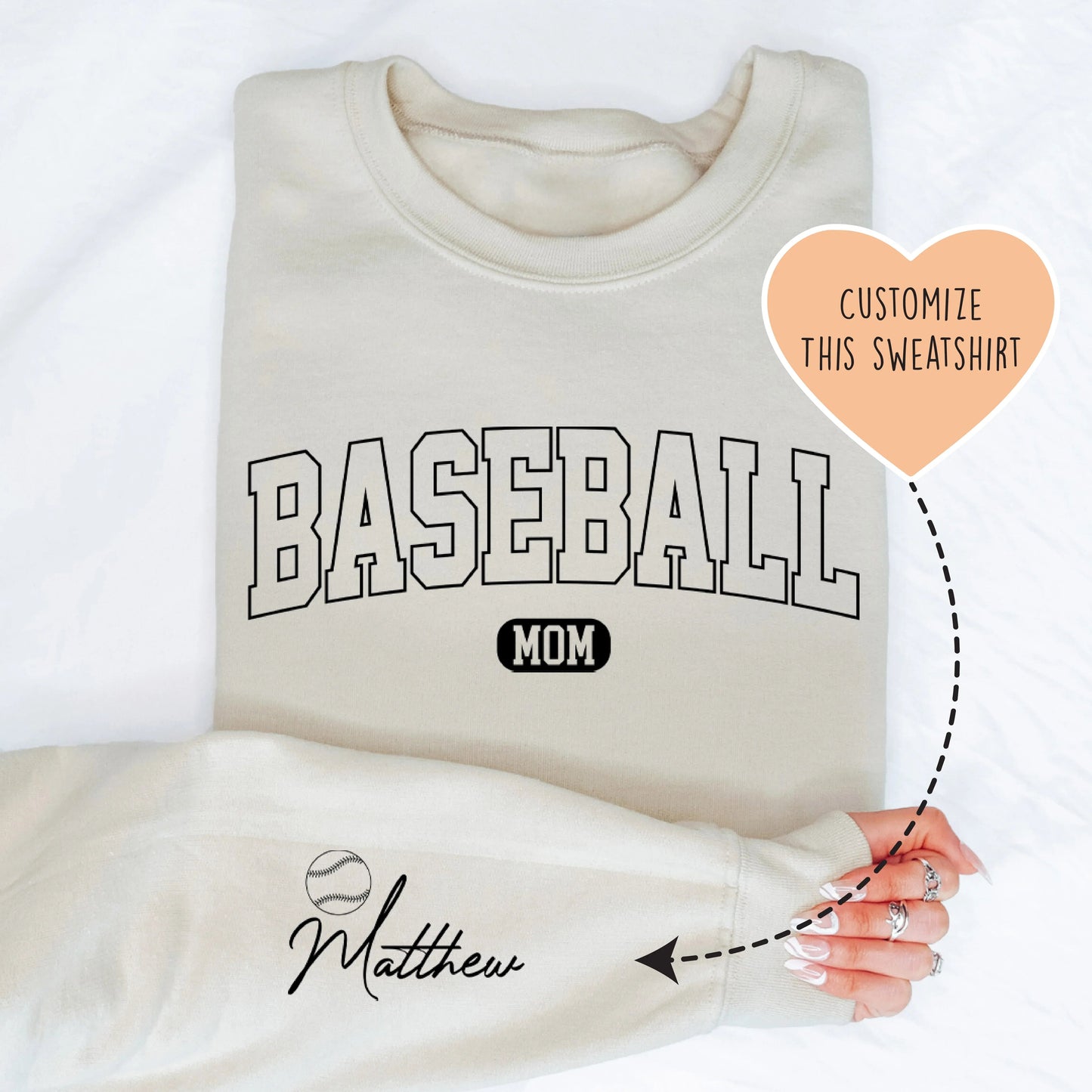Customizable Baseball Mom Sweatshirt