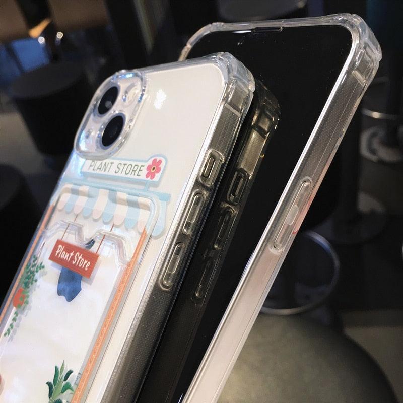 Adorable Cartoon-Themed Wallet Phone Case for iPhone 14 Pro Max & More - Shockproof & Stylish - Korvel